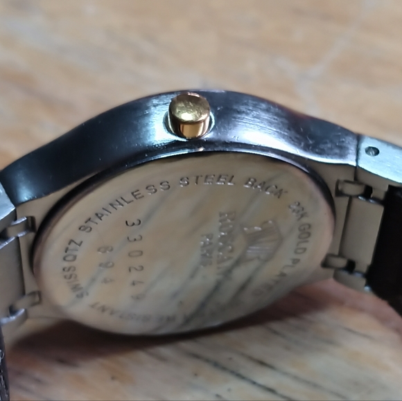 XVery early Roscani Paris watch 25mm SS case, white face 23K Gold plated details - Picture 9 of 14